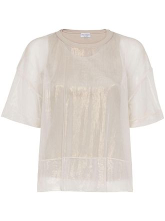 Brunello Cucinelli Gelaagd T-shirt - Beige