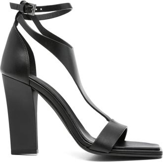 Max Mara Leren sandalen - Zwart