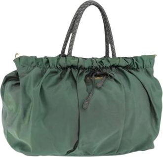 Prada Pre-owned Handbags, female, Green, Size: ONE SIZE Pre-owned Vintage Nylon Handbag