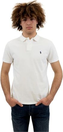 Ralph Lauren Tops, Heren, Wit, M, Custom Slim Fit Polo Shirt