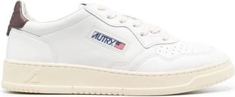 Autry Mens White / Brown Medalist Low Top Trainers, Brand Size 43 ( US Size 10 )