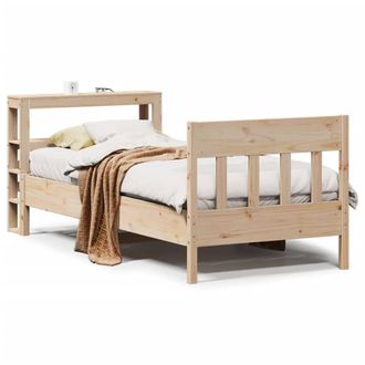 Berkfield Home Bed Frame without Mattress 75x190 cm Small Single Solid Wood Pine in Light Tan