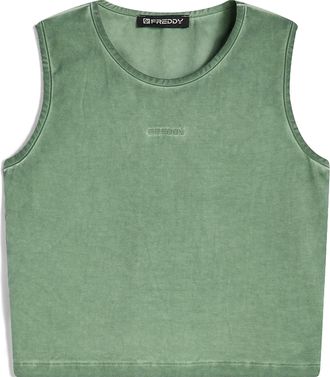Freddy Crop top slim fit in tessuto jersey effetto vissuto