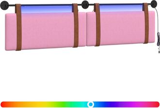 vidaXL Cabecero Colgante Con Luz Led Rosa Pu Antiguo Vidaxl