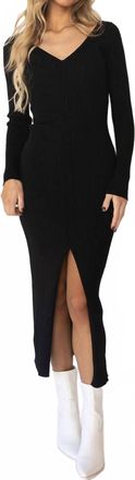 Astr Glenda Sweater Midi Dress In Black