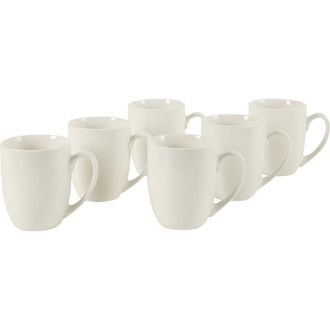 Gibson Home Great Essentials 16-Ounce Porcelain Coffee Mugs in White at Nordstrom