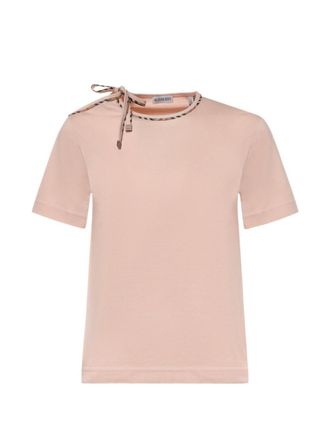 Burberry Pink Solid Round Neck T-Shirt