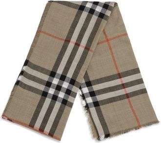 Burberry Mens Beige Wool Scarf