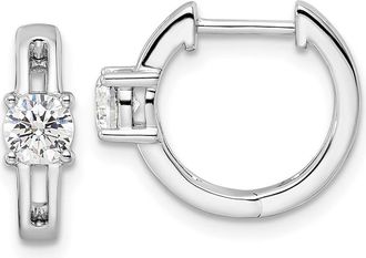 Diamond2Deal 14k Gold 5/8 ct Lab Grown Diamond Hinged Hoop Earrings VS Clarity, D-E Color