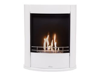 Purline Chimenea De Etanol De Suelo En Acero Blanco