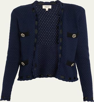 L'agence Astor Contrast Trim Cardigan