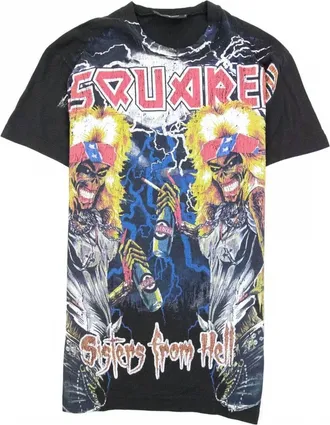 Dsquared2 Womens Sisters From Hell Concert Cotton T-Shirt In Black