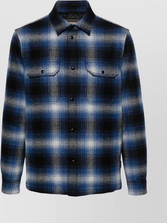Woolrich wool checked padded shirt jacket