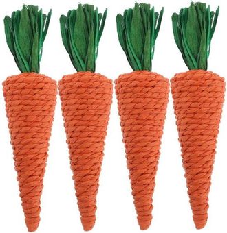 OEM 4 Zanahorias Colgantes, Manualidades De Pascua Con Zanahorias Artificiales, Decoraciones Aptas Para Ni&ntilde;os, Para Guarder&iacute;a Y Exteriores
