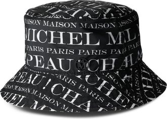 Maison Michel Black Jason Logo Bucket Hat