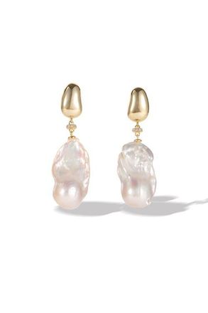 Classicharms Doris Large Freshwater Baroque Pearl Drop Earrings in Gold at Nordstrom