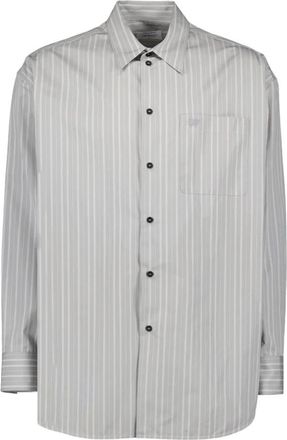 Off-white Klassiek gestreept overhemd met logo - Heren - Casual Overhemden - Grijs - XS - Katoen - Overhemden