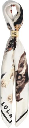 Bimba & Lola dog-print charm scarf - women - Recycled Polyester - One Size - White