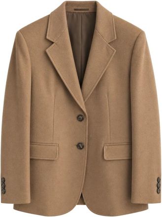 Max Mara Enkelrijige wollen blazer - Dames - Blazers - Bruin - M - Wol - Jassen