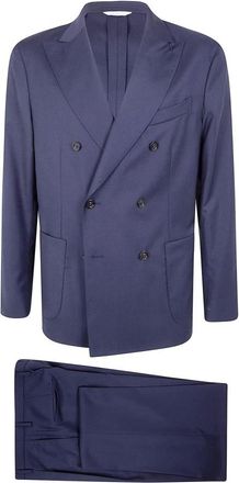 Boglioli Double-breasted Suit - Heren - Pakken - Blauw - Maat: XL Wol