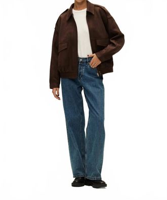 Elodie Elio Vegan Suede Jacket In Brown