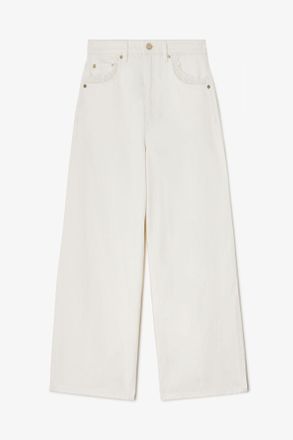 Ganni White Lari Straight Jeans in Denim - Size 24W/33L Organic Cotton
