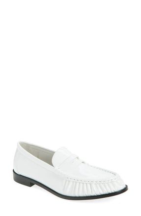 Jeffrey Campbell Stallone Penny Loafer in White Crinkle Patent at Nordstrom, Size 9.5
