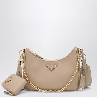 Prada Re-Edition 2005 bag in cameo beige leather