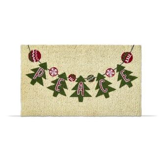 Tag Peace Garland Coir Mat Rectangle Indoor Outdoor Welcome Mat in Multicolored at Nordstrom, Size Medium