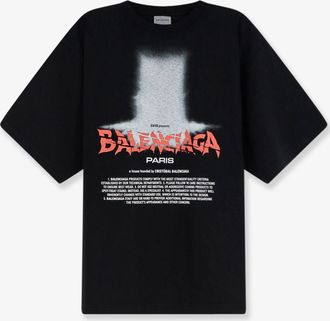 Balenciaga T-shirt in cotone con stampa logo frontale - BALENCIAGA - gender_Woman