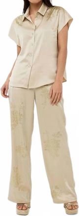 Esqualo Sherica Sequin Trousers In Champagne