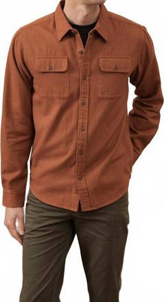 Bridge & Burn Bedford Shirt In Terracotta Melange