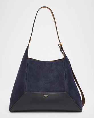 Jimmy Choo London Diamond Medium Suede Hobo Bag