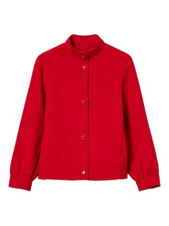 Twin-Set high-neck balloon-sleeve bomber jacket - Red