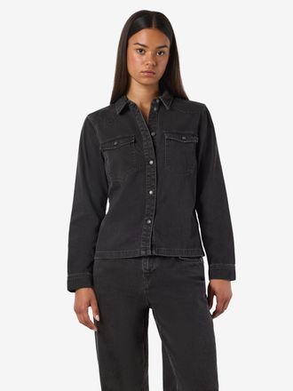 Noisy May Jeansbluse NOISY MAY NMNEW SIGNE L/S DENIM SHIRT VI001BL NOOS, Damen, Gr. XL, schwarz (schwarz denim), Denim/Jeans, Obermaterial: 100% Baumwolle, unif