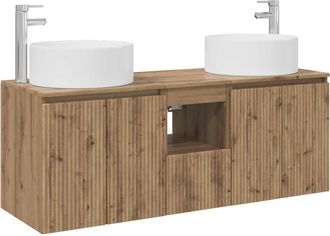 vidaXL Juego De Muebles De Ba&ntilde;o 3 Uds. Roble Artisan Vidaxl
