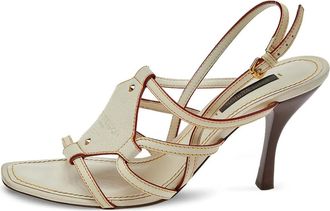 Louis Vuitton 2023 95mm leather slingback sandals - Neutrals
