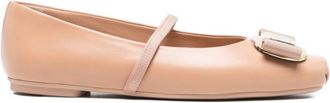 Ferragamo Pink Leather Ballet Flats