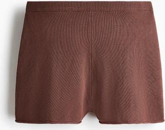 H&M Roll-edge Knitted Shorts in Dark Dusty Pink at Nordstrom, Size Xx-Small