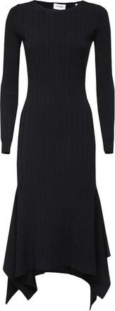 St. John Gebreide Lange Jurk - Dames - Maxi kleedjes - Zwart - M - Polyester - Kleedjes