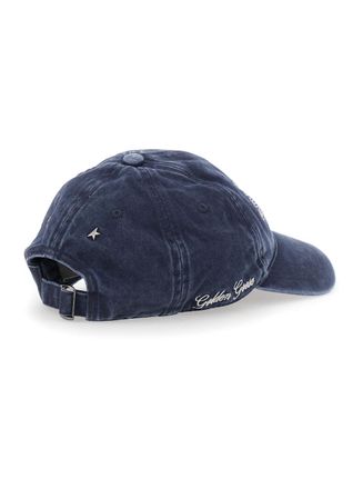 Golden Goose Mens Cotton Logo Hat Blue