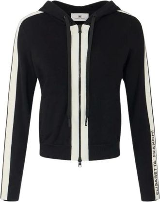 Elisabetta Franchi Maglia girocollo in misto viscosa - - Sweatshirts & Hoodies - Donna - Nero - S