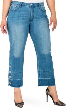Standards & Practices Meryl Grommet Detail Wide Leg Jeans in Blue at Nordstrom, Size 14W