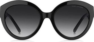 Marc Jacobs 56mm Cateye Sunglasses in Black/Dark Grey Sf at Nordstrom