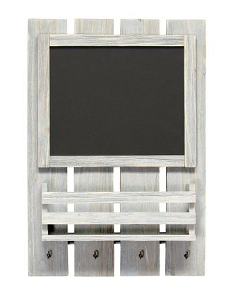 Lalia Home Chalkboard Sign With Key Holder Hooks And Mail Storage