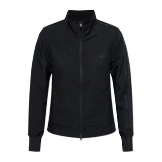 Yohji Yamamoto Hoodies & sweatvesten, Dames, Zwart, XS, Leer, Sweatshirt met logo