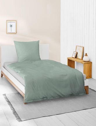 BIERBAUM Bettwäsche »Elegant uni« 2 Stk. tlg. Mako-Satin, 100 % Baumwolle, Uni, pflegeleicht