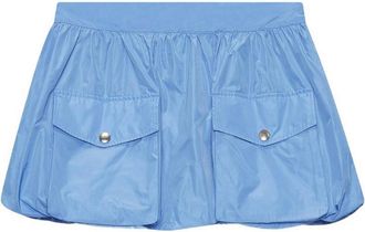 Msgm M. S.G. M. Mini Skirt In Light Blue With Pockets