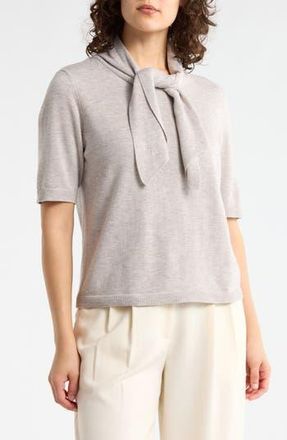 Halogen Tie Neck Top in Warm Grey at Nordstrom Rack, Size X-Small