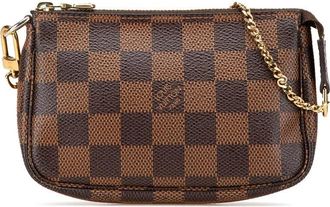 Louis Vuitton Pre-owned Handbags, female, Brown, Size: ONE SIZE Pre-owned Pochette Mini Chain Handbag